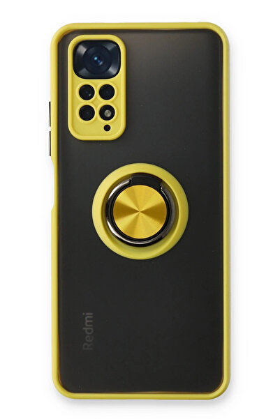 NewFace حافظة هاتف Xiaomi Redmi Note 11 من السيليكون مع حلقة مونتريال - أصفر ...