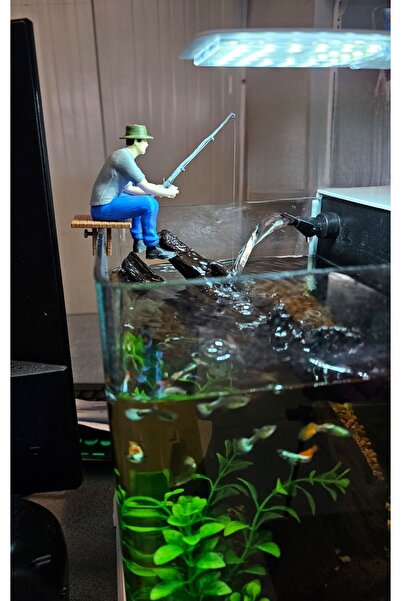 Store Balıkçı Adam Akvaryum Dekoru