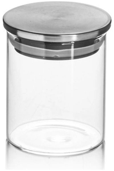 Hanedanev Borosilicate Glass Jar with Metal Lid with Metal Lid and Silicone Gasket 8,5*12 cm