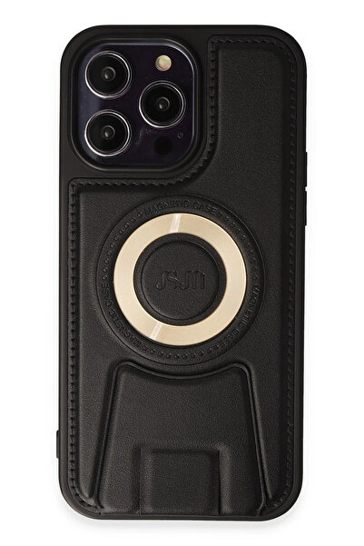 NewFace حافظة آيفون 14 برو ميركوري ماجنيتيك سيف مع حامل - أسود 1495241709