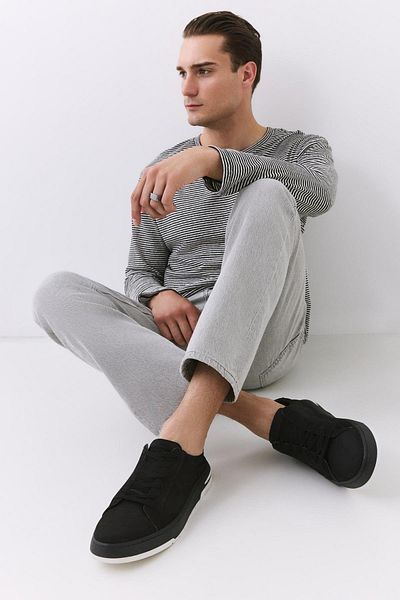 Yaya by Hotiç Schwarze Herren-Freizeitschuhe aus echtem Leder