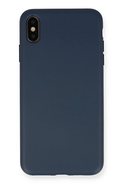 NewFace iPhone XS Max Case Nano Inside Velvet Silicone - Navy Blue 1491543709
