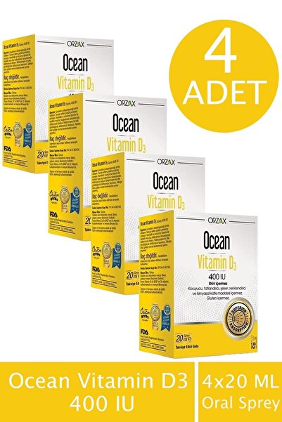 Ocean Vitamin D3 400 IU Sprey 4 Adet