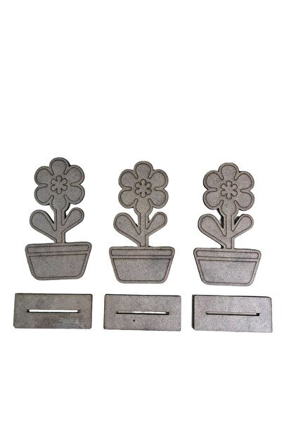 OES HOME 3 Vazolu Çiçek Ahşap Boyama Yaz Okulu Kurs Tatil Aktivite Etkinlik Sanat Hobi Seti