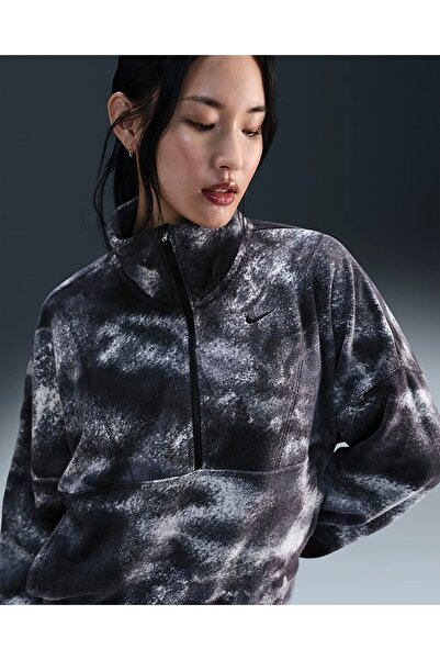 Nike One Top Fleece All Over Printed Half-Zip Kadın Sweatshirt