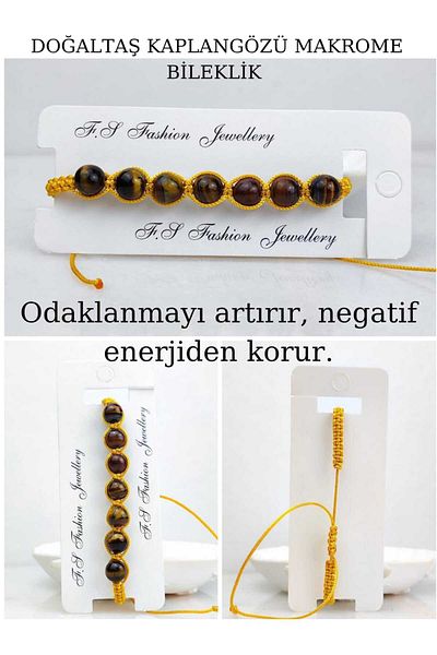 Lio20 Natural Stone Macrame Tiger Eye Bracelet Unisex Accessory Bijouterie Gift Bracelet