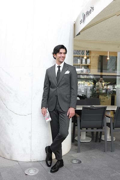 AEK FIORE Men's Dark Gray Suit