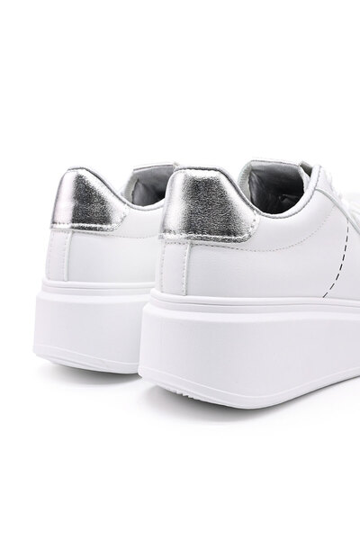 Tmall Pantofi Sport De Dama,Din Piele Ecologica,D1373,Alb cu Silver