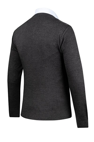 Çizgi Triko Чоловічий светр з V-подібним вирізом на ґудзиках 4241M BGL-ST04560