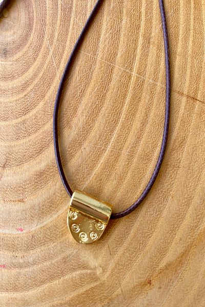 Shepidi Gold Figured Scroll Lock Knit Necklace