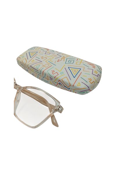 bonjorno aksesuar Oval Patterned Glasses Case for Optical Frame (Hard) Wiping Cloth with Gift