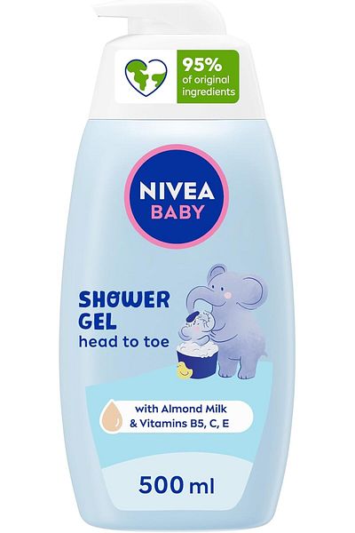 NIVEA شامبو وبلسم نيفيا بيبي من الرأس إلى القدمين بخلاصة الآذريون، 500 مل
