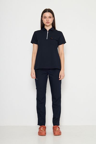 Class Üniforma Uniforme medicale pentru femei cu guler polo bleumarin
