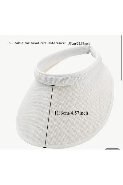 laviyonsa Uv Protection Straw Visor Sun Hat (Back with Strap)