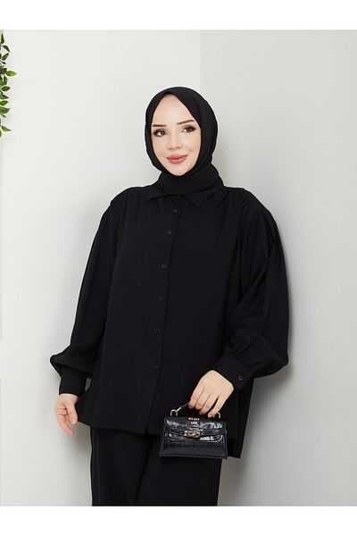 SG SARİALGİYİM New Season High Quality Special Design Sleeves Shirted Casual Turtle Bottom Top Double Set