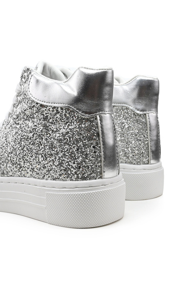 Tmall Pantofi sport inalti de dama,D1313,Din Piele ecologica,Glitter,Argintiu