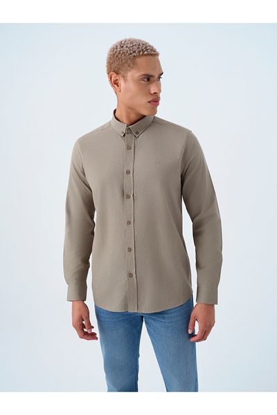 Loft Lf 2037403   Light Khaki Men's Shirt Lf 2037403