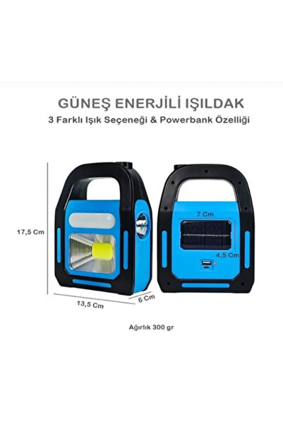 MOBEE Güneş Enerjili Işıldak ve Powerbank Özellikli Kamp Lambası