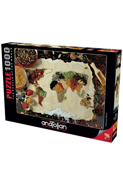 Anatolian Puzzle 1000 Piece Jigsaw Puzzle - Spicy World Map 1045