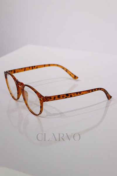 Clarvo Cv1002 Unisex Leopard Patterned Blue Light Protection Transparent Glasses