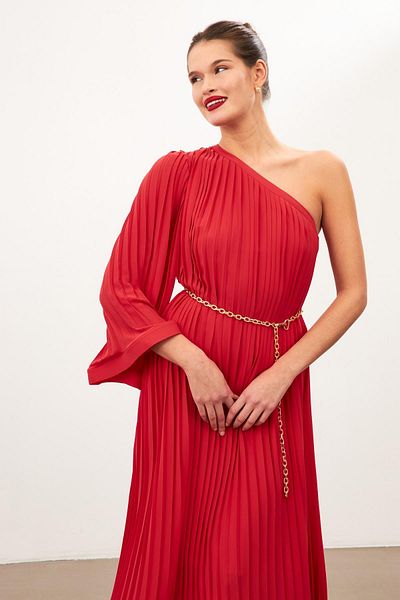 Setre Rochie lejeră roșie cu un singur umăr