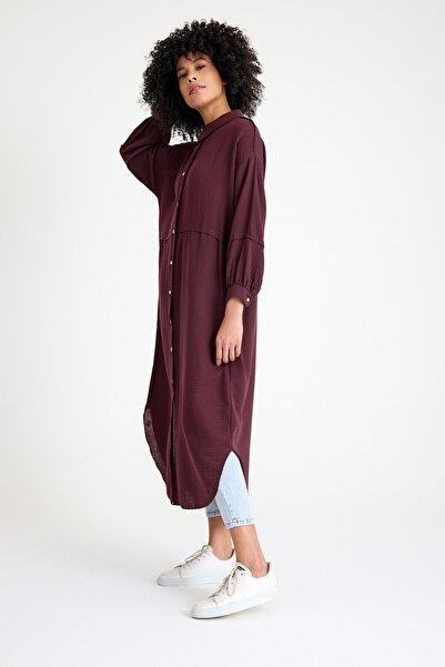 QANU Müslin Gömlek Bordo