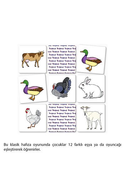 Kırkpabuç Puzzle Farm Animals - 24 Piece Memory Game 7208
