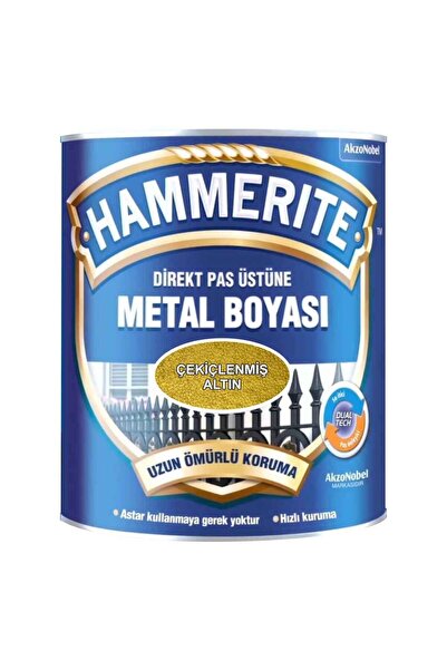 Marshall HAMMERİTE Direk Pas Üstüne Metal Boyası 1Kg Çekiçlenmiş Altın-Astara Antipasa gerek kalmaz