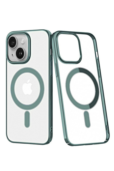 NewFace حافظة آيفون 14 بلس بغطاء صلب مغناطيسي آمن - أخضر شجرة التنوب 1494350709