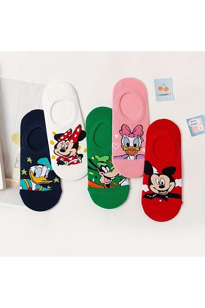 WORTHY SOCKS Опаковка от 5 дамски шарени памучни невидими маратонки