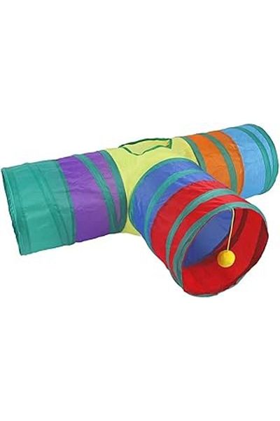 Mu Art Busstier Rainbow Color Folding Cat and Dog Play Tunnel, Long Fun Pet Toy t