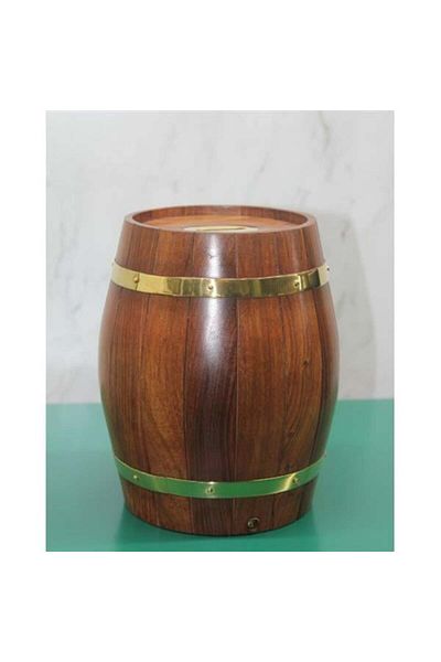 Nur E Ticaret Brass Detailed Barrel Piggy Bank Model 3