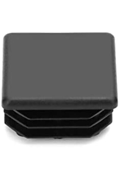 Generic QWORK 20 Pcs Square Tube End Caps for Pipes Pipe Plugs Square Chair Legs Plastic Square 30x30mm Blac