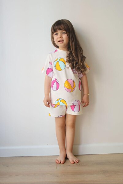 Prime Butik Ball Patterned Girl's 2-Piece Shorts Suit