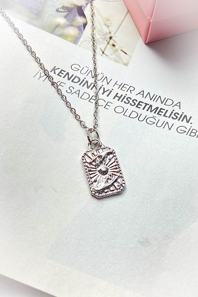roshel Steel Silver Color Thin Chain Steel Necklace