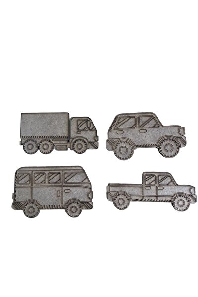 OES HOME Araba Seti 4 lü Çocuk Ahşap Boyama Aktivite Sanat Hobi Seti