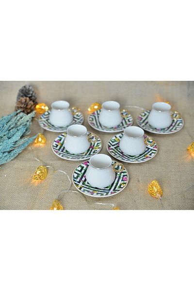 Tekbir Porcelain Turkish Coffee Cup Set