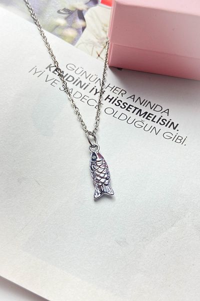 roshel Steel Silver Color Thin Chain Steel Necklace