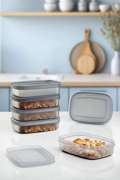 AC BOX 6 Pieces of Storage Container & Breakfast Cup (600 ml)