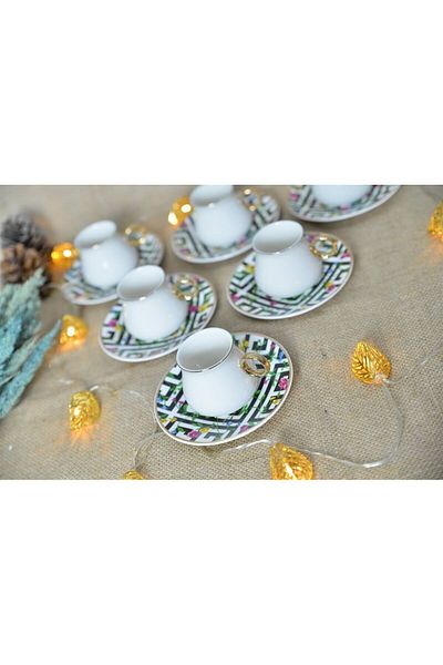 Tekbir Porcelain Turkish Coffee Cup Set
