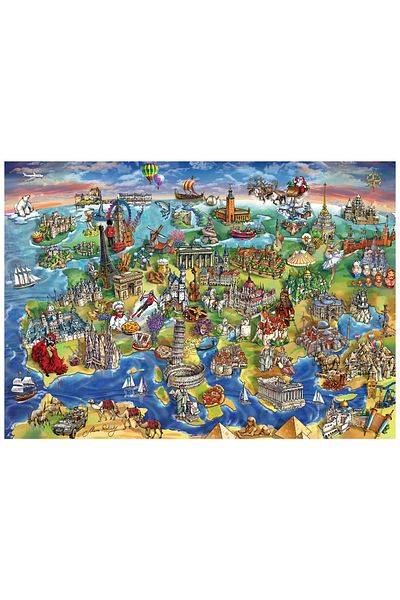 Anatolian Puzzle 1500 Piece Jigsaw Puzzle - Europe Map 4557
