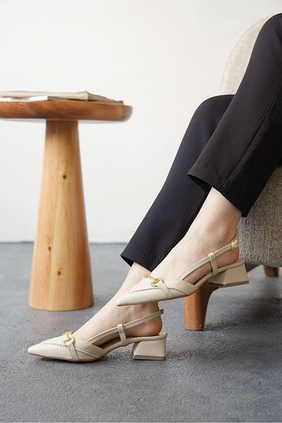 GOFFSHOES Pantofi Goches de damă cu toc mic - piele maronie