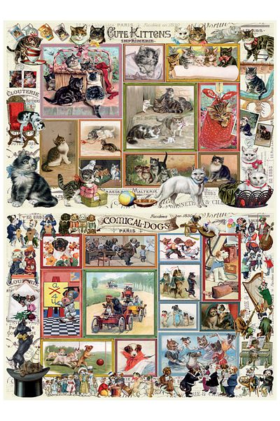 Anatolian Puzzle 2X500 Piece Jigsaw Puzzle - Cute Cats and Funny Dogs 3611