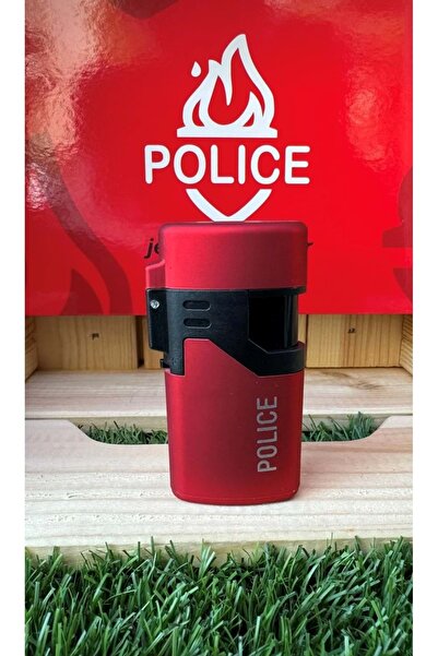 panda hediyelik Police Turbo Kapaklı Çakmak/mat Kırmızı