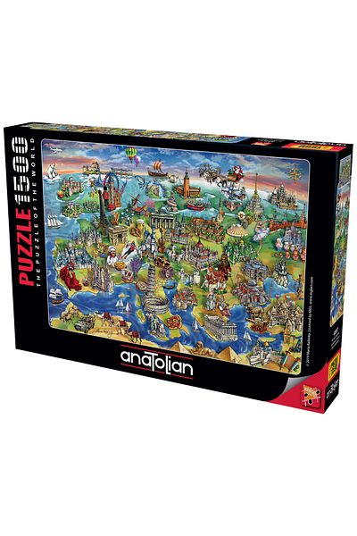 Anatolian Puzzle 1500 Piece Jigsaw Puzzle - Europe Map 4557