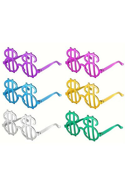 nuit dose Dollar Shaped Metalized Party Glasses 6 Pieces