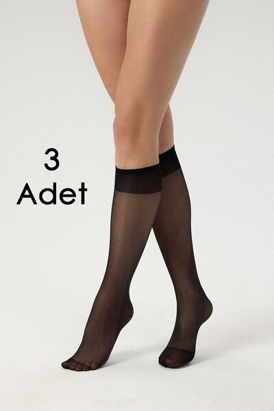 Feu De Elu Miod Fit 15 Shiny Knee High Socks Black Set of 3