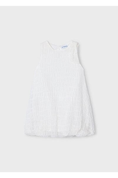 MAYORAL Bow Sleeve Dress - Cream