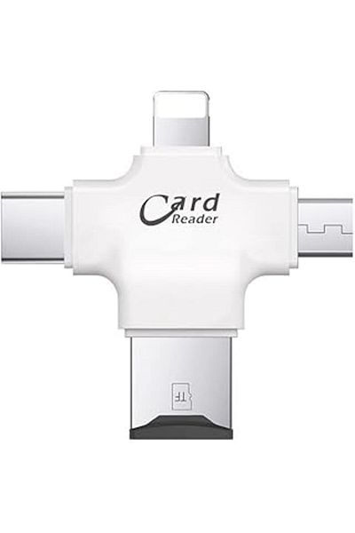 Mu Art Apera Gn-24 Otg 4 in 1 Micro USB Flash Disk Type C Micro Sd Card Reader Ios iPhone Android (White)