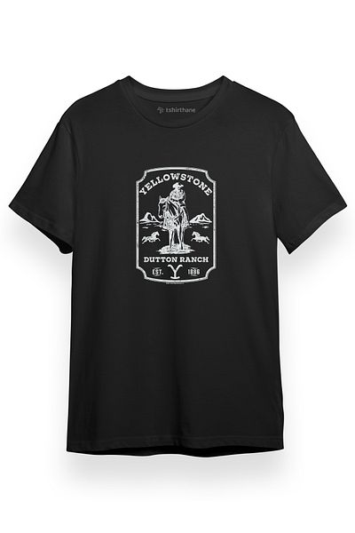Tshirthane Ανδρικό μπλουζάκι Yellowstone Dutton Ranch με κοντό μανίκι